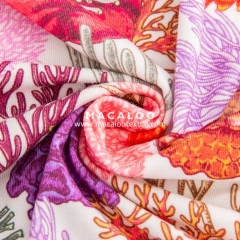Wholesale coral printed bamboo lycra custom printing fabric