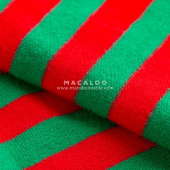 Christmas red and green cotton spandex yarn dyed stripe fabric