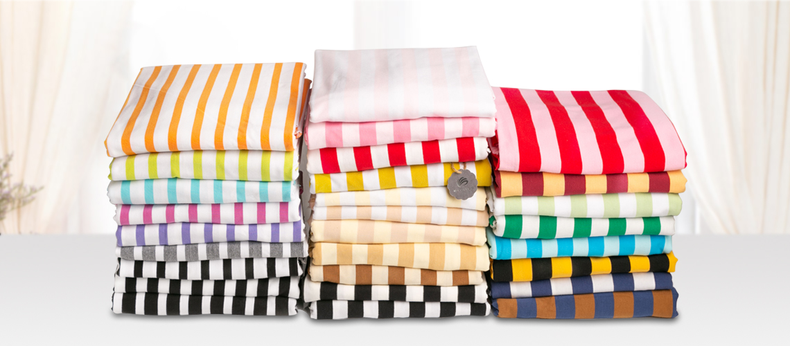 stripes cotton spandex fabric