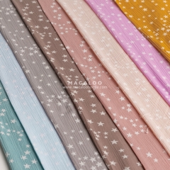 In stock printed muslin fabric for baby
