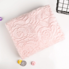 Soft floral embossed minky plush fabric