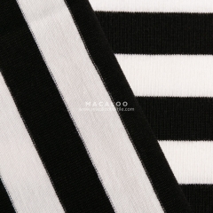Black and white cotton yarn dyed lycra fabric