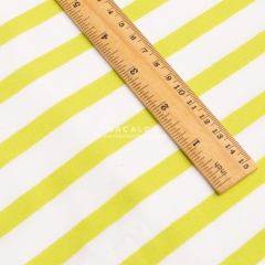 Chartreuse stripes knitting cotton spandex fabric