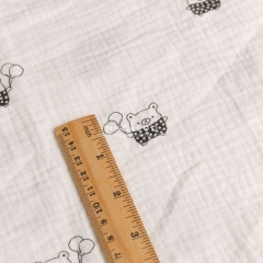 1 yard MOQ printed 100% cotton muslin fabric for baby wrap