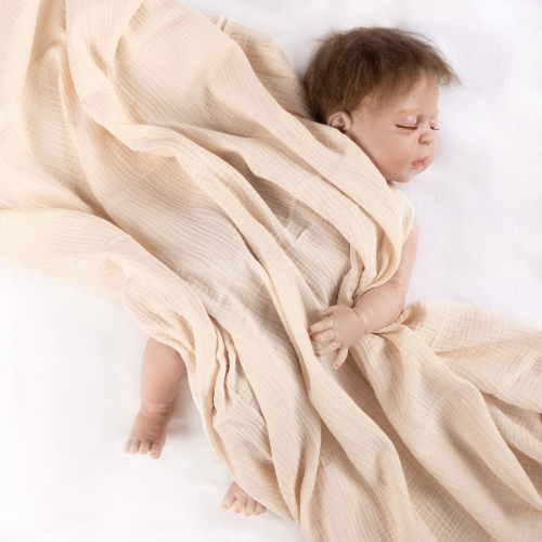 beige skin organic cotton muslin swaddle blanket for babies