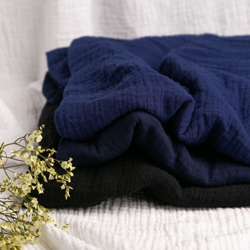 Dark Blue Series organic cotton double muslin gauze fabric for baby blanket