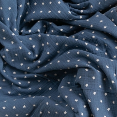 White stars custom print muslin blanket for kids gift