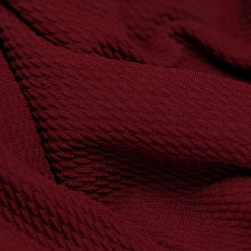 Burgundy solid by the yard spandex polyester bullet textured liverpool fabric