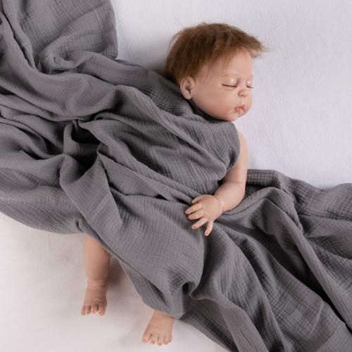 Bath use solid colour soft 100% cotton newborn baby swaddle blanket