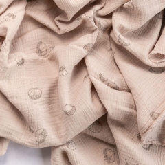 Hedgehog pattern 100% cotton muslin baby custom print blanket