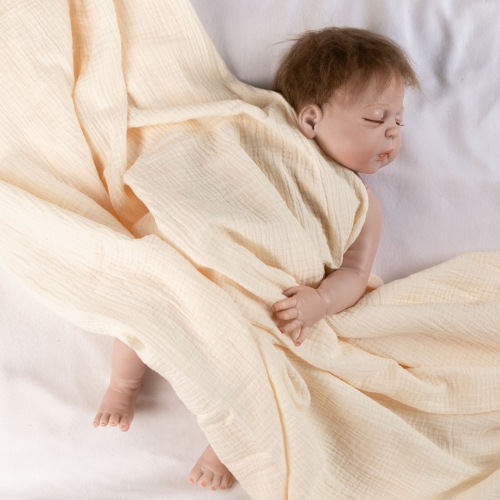 Healthy friendly vanilla cotton swaddle blanket for newborn baby