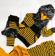 China manufacturer stripe custom cotton toddler baby winter clothes set