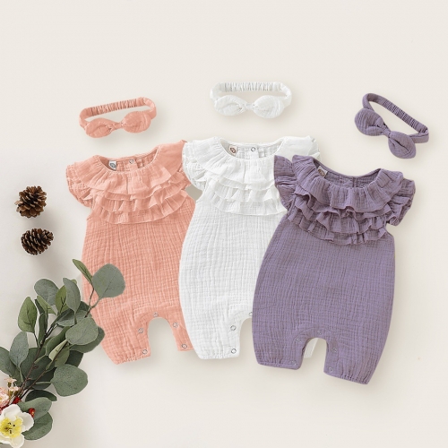Wholesale 100% cotton organic baby girl clothes romper