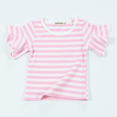 Summer fashion stripe 95 cotton 5 spandex baby girl t-shirt