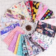 Reusable not disposable Low moq 3 ply digital floral print cotton woven fabric anti dust earloop Face Mask