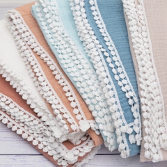 Off white 100% custom organic cotton blanket for girls