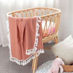 Plain dye popular 100% organic baby swaddle blanket for photography