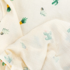 Water color cactus printed100% cotton swaddling wrap blanket