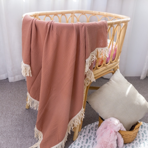 Comfortable spring and autumn soft custom baby muslin blanket