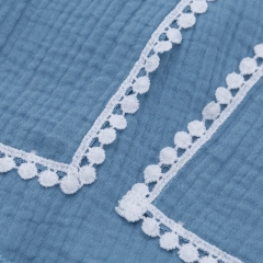 Super soft light weight lace cotton muslin gauze baby swaddling wrap blanket