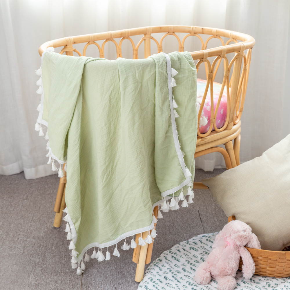 High quality custom 100% cotton swaddle double gauze blanket for babies