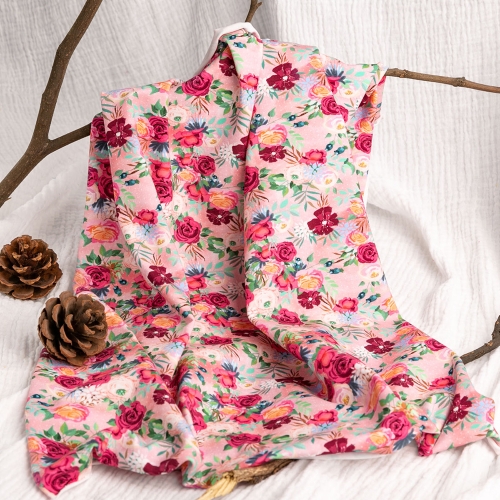 Beautiful quality rose accept custom design combed digital printing cotton knitted fabric