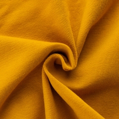 Yellow color smooth touch knit stock 95 cotton 5 spandex fabric
