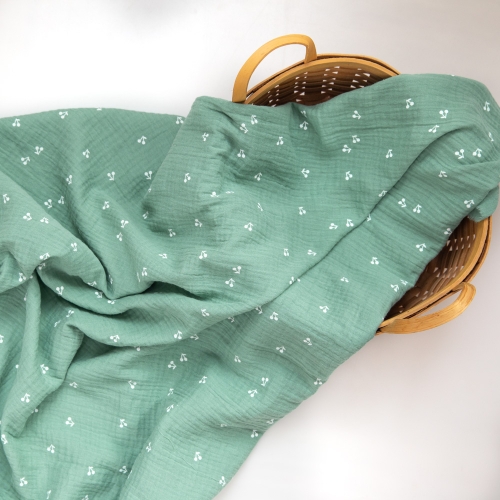 Lightweight soft comfortable custom screen printing organic muslin cotton gauze fabric for baby
