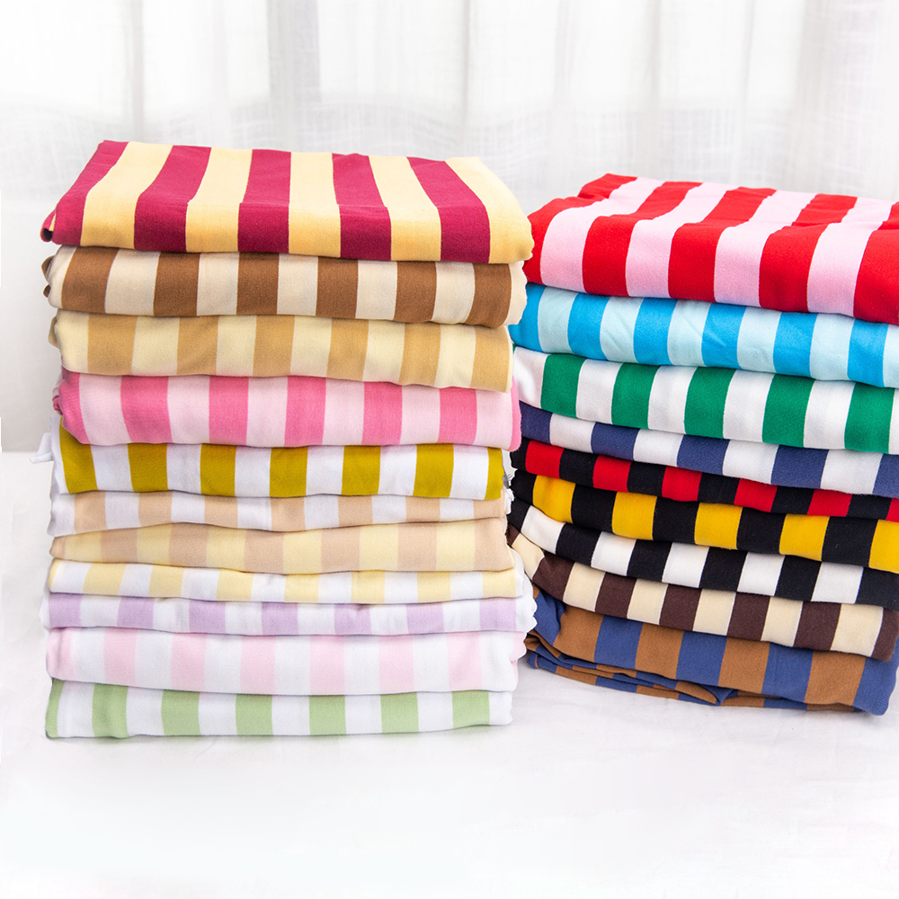 Fancy customized cotton yarn dyed stripe lycra fabric