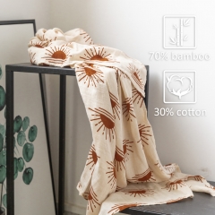 Great material and well made double layered cotton bamboo muslin boho print baby wrap swaddle blanket