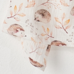 Great craftmanship cutest animal print custom design muslin fabric 2 layers nursing apron car seat breastfeeding cover